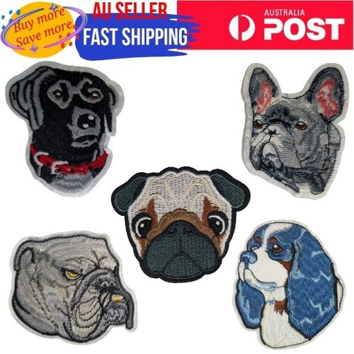 Dog head iron patch - dog,