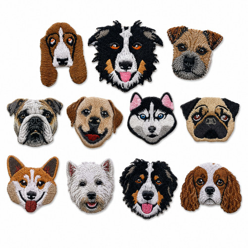 Dog breed embroidered patch - embroidered,